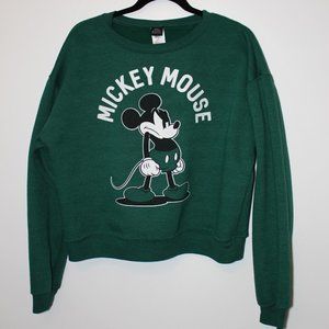 Vintage Disney Mickey Mouse Green Sweatshirt Size S